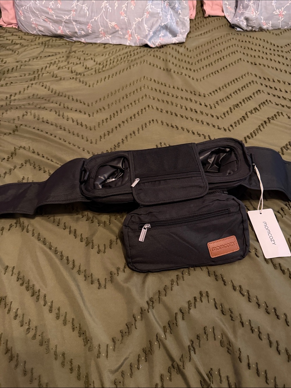 momcozy Black Stroller Bag with Dual Bottle Pouches